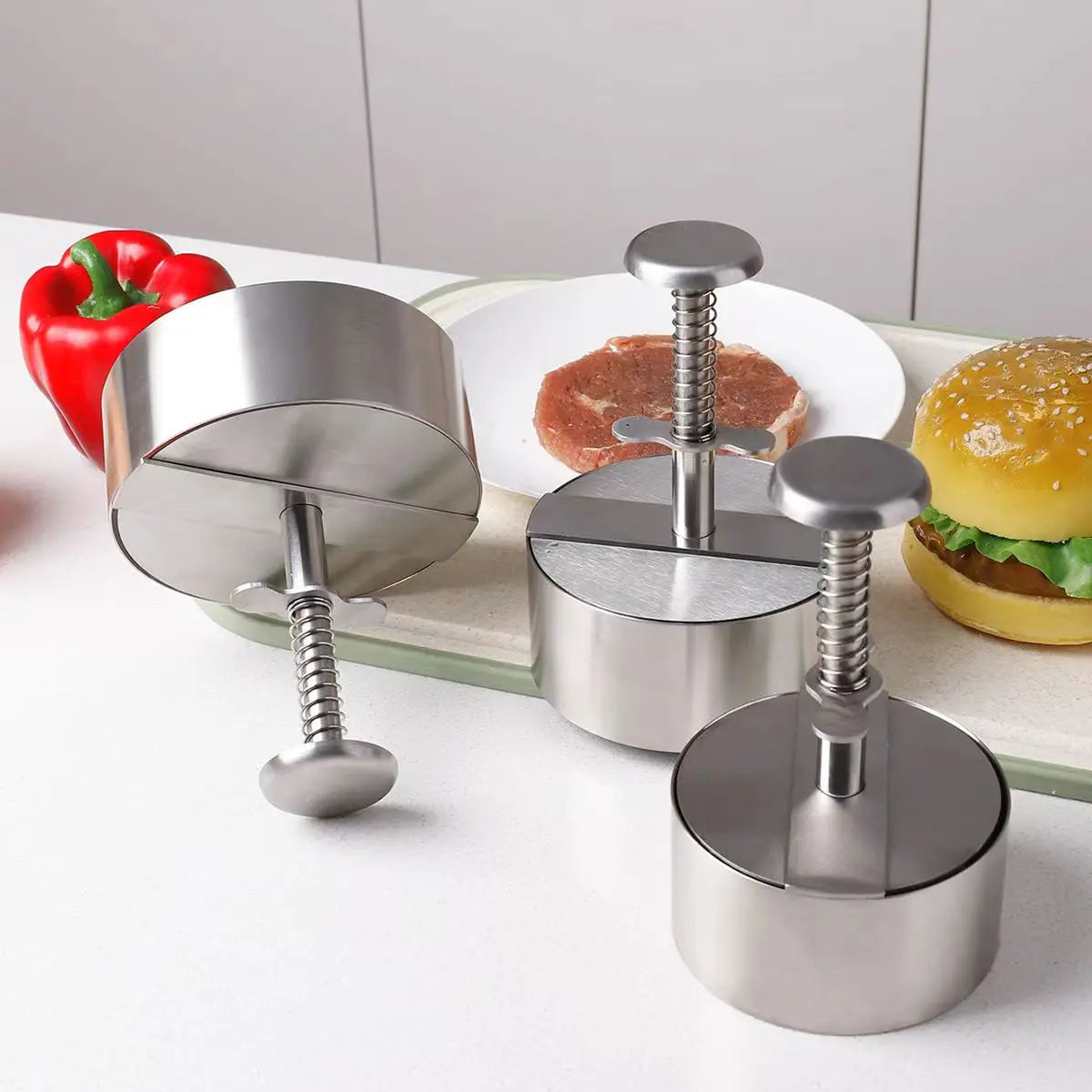 Stainless Steel Hamburger Meat Press