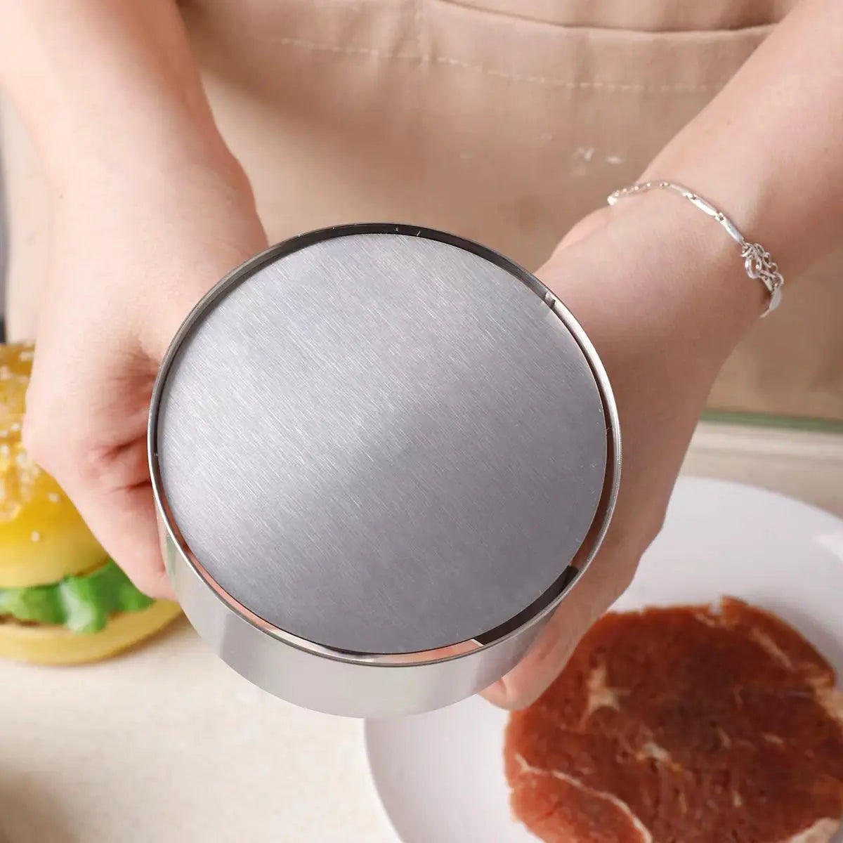 Stainless Steel Hamburger Meat Press